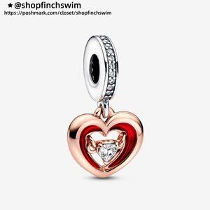 Pandora Two-tone Radiant Heart Dangle Charm